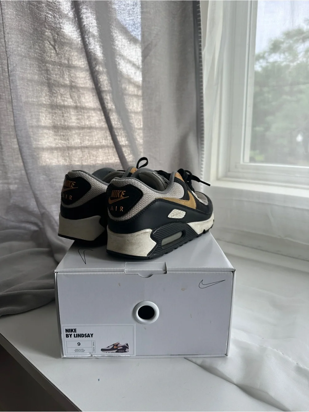 Nike Air Max 90 Black, Tan and Gold